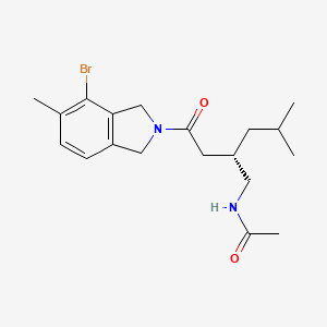 molecular formula C19H27BrN2O2 B7399366 N-[(2S)-2-[2-(4-bromo-5-methyl-1,3-dihydroisoindol-2-yl)-2-oxoethyl]-4-methylpentyl]acetamide 