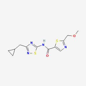 molecular formula C12H14N4O2S2 B7399484 N-[3-(cyclopropylmethyl)-1,2,4-thiadiazol-5-yl]-2-(methoxymethyl)-1,3-thiazole-5-carboxamide 