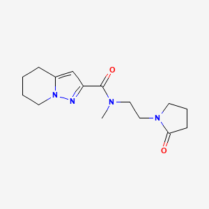 molecular formula C15H22N4O2 B7399491 N-methyl-N-[2-(2-oxopyrrolidin-1-yl)ethyl]-4,5,6,7-tetrahydropyrazolo[1,5-a]pyridine-2-carboxamide 