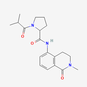 molecular formula C19H25N3O3 B7399515 N-(2-methyl-1-oxo-3,4-dihydroisoquinolin-5-yl)-1-(2-methylpropanoyl)pyrrolidine-2-carboxamide 