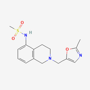 molecular formula C15H19N3O3S B7399587 N-[2-[(2-methyl-1,3-oxazol-5-yl)methyl]-3,4-dihydro-1H-isoquinolin-5-yl]methanesulfonamide 