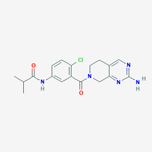 molecular formula C18H20ClN5O2 B7399670 N-[3-(2-amino-6,8-dihydro-5H-pyrido[3,4-d]pyrimidine-7-carbonyl)-4-chlorophenyl]-2-methylpropanamide 