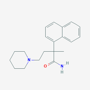 molecular formula C20H26N2O B073997 Butyramide, 2-methyl-2-(1-naphthyl)-4-piperidino- CAS No. 1505-98-2