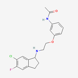 molecular formula C19H20ClFN2O2 B7399705 N-[3-[2-[(6-chloro-5-fluoro-2,3-dihydro-1H-inden-1-yl)amino]ethoxy]phenyl]acetamide 