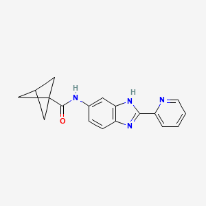 molecular formula C18H16N4O B7399710 N-(2-pyridin-2-yl-3H-benzimidazol-5-yl)bicyclo[1.1.1]pentane-1-carboxamide 