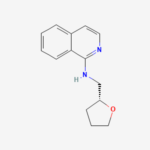 molecular formula C14H16N2O B7399735 N-[[(2R)-oxolan-2-yl]methyl]isoquinolin-1-amine 