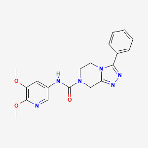 molecular formula C19H20N6O3 B7399824 N-(5,6-dimethoxypyridin-3-yl)-3-phenyl-6,8-dihydro-5H-[1,2,4]triazolo[4,3-a]pyrazine-7-carboxamide 