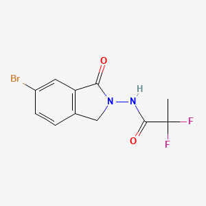 molecular formula C11H9BrF2N2O2 B7399872 N-(5-bromo-3-oxo-1H-isoindol-2-yl)-2,2-difluoropropanamide 