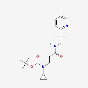 molecular formula C21H33N3O3 B7399894 tert-butyl N-cyclopropyl-N-[3-[[2-methyl-2-(5-methylpyridin-2-yl)propyl]amino]-3-oxopropyl]carbamate 