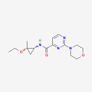 molecular formula C15H22N4O3 B7399963 N-[(1R,2S)-2-ethoxy-2-methylcyclopropyl]-2-morpholin-4-ylpyrimidine-4-carboxamide 