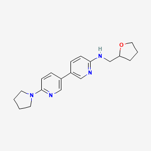 molecular formula C19H24N4O B7400085 N-(oxolan-2-ylmethyl)-5-(6-pyrrolidin-1-ylpyridin-3-yl)pyridin-2-amine 