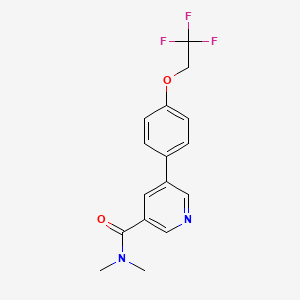 molecular formula C16H15F3N2O2 B7400110 N,N-dimethyl-5-[4-(2,2,2-trifluoroethoxy)phenyl]pyridine-3-carboxamide 