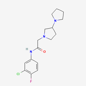 molecular formula C16H21ClFN3O B7400428 N-(3-chloro-4-fluorophenyl)-2-(3-pyrrolidin-1-ylpyrrolidin-1-yl)acetamide 