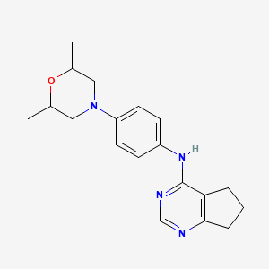 molecular formula C19H24N4O B7400525 N-[4-(2,6-dimethylmorpholin-4-yl)phenyl]-6,7-dihydro-5H-cyclopenta[d]pyrimidin-4-amine 