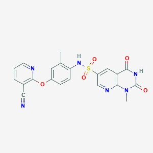 molecular formula C21H16N6O5S B7400596 N-[4-(3-cyanopyridin-2-yl)oxy-2-methylphenyl]-1-methyl-2,4-dioxopyrido[2,3-d]pyrimidine-6-sulfonamide 