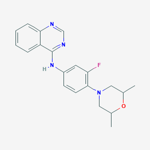 molecular formula C20H21FN4O B7400622 N-[4-(2,6-dimethylmorpholin-4-yl)-3-fluorophenyl]quinazolin-4-amine 