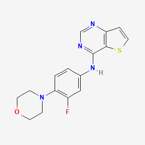 molecular formula C16H15FN4OS B7400631 N-(3-fluoro-4-morpholin-4-ylphenyl)thieno[3,2-d]pyrimidin-4-amine 