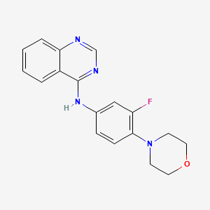molecular formula C18H17FN4O B7400639 N-(3-fluoro-4-morpholino-phenyl)quinazolin-4-amine 