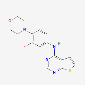 molecular formula C16H15FN4OS B7400667 N-(3-fluoro-4-morpholin-4-ylphenyl)thieno[2,3-d]pyrimidin-4-amine 