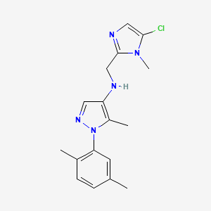 molecular formula C17H20ClN5 B7400675 N-[(5-chloro-1-methylimidazol-2-yl)methyl]-1-(2,5-dimethylphenyl)-5-methylpyrazol-4-amine 