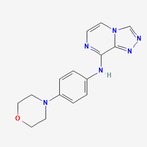 molecular formula C15H16N6O B7400687 N-(4-morpholin-4-ylphenyl)-[1,2,4]triazolo[4,3-a]pyrazin-8-amine 