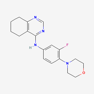 molecular formula C18H21FN4O B7401007 N-(3-fluoro-4-morpholin-4-ylphenyl)-5,6,7,8-tetrahydroquinazolin-4-amine 