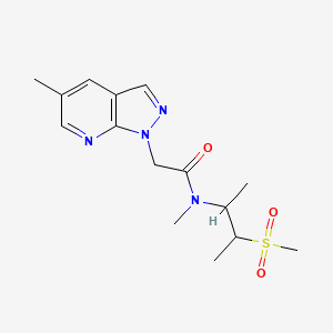 molecular formula C15H22N4O3S B7401144 N-methyl-2-(5-methylpyrazolo[3,4-b]pyridin-1-yl)-N-(3-methylsulfonylbutan-2-yl)acetamide 