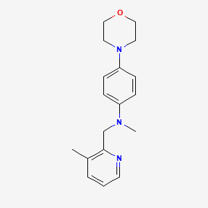 molecular formula C18H23N3O B7401217 N-methyl-N-[(3-methylpyridin-2-yl)methyl]-4-morpholin-4-ylaniline 