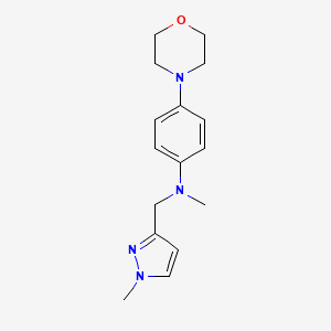 molecular formula C16H22N4O B7401230 N-methyl-N-[(1-methylpyrazol-3-yl)methyl]-4-morpholin-4-ylaniline 