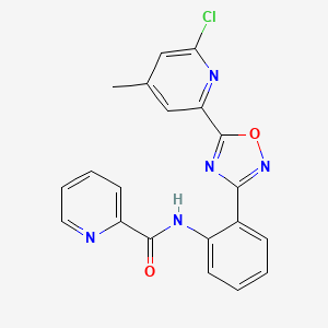 molecular formula C20H14ClN5O2 B7401330 N-[2-[5-(6-chloro-4-methylpyridin-2-yl)-1,2,4-oxadiazol-3-yl]phenyl]pyridine-2-carboxamide 