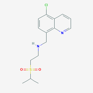 molecular formula C15H19ClN2O2S B7401363 N-[(5-chloroquinolin-8-yl)methyl]-2-propan-2-ylsulfonylethanamine 