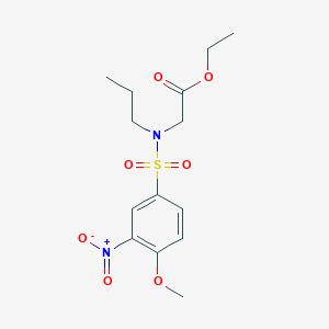 molecular formula C14H20N2O7S B7401375 Ethyl 2-[(4-methoxy-3-nitrophenyl)sulfonyl-propylamino]acetate 