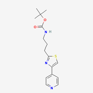 molecular formula C16H21N3O2S B7401431 tert-butyl N-[3-(4-pyridin-4-yl-1,3-thiazol-2-yl)propyl]carbamate 