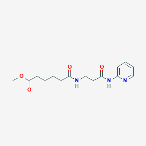molecular formula C15H21N3O4 B7401474 Methyl 6-oxo-6-[[3-oxo-3-(pyridin-2-ylamino)propyl]amino]hexanoate 
