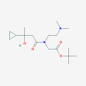 molecular formula C17H32N2O4 B7401488 Tert-butyl 2-[(3-cyclopropyl-3-hydroxybutanoyl)-[2-(dimethylamino)ethyl]amino]acetate 