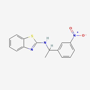 molecular formula C15H13N3O2S B7401512 N-[1-(3-nitrophenyl)ethyl]-1,3-benzothiazol-2-amine 