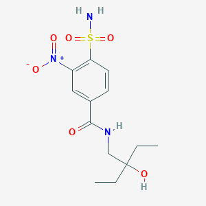 molecular formula C13H19N3O6S B7401538 N-(2-ethyl-2-hydroxybutyl)-3-nitro-4-sulfamoylbenzamide 