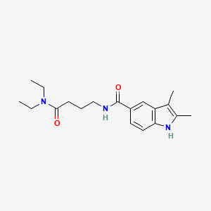 molecular formula C19H27N3O2 B7401573 N-[4-(diethylamino)-4-oxobutyl]-2,3-dimethyl-1H-indole-5-carboxamide 