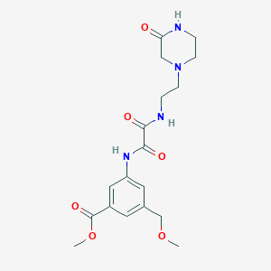 molecular formula C18H24N4O6 B7401604 Methyl 3-(methoxymethyl)-5-[[2-oxo-2-[2-(3-oxopiperazin-1-yl)ethylamino]acetyl]amino]benzoate 