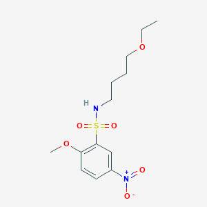molecular formula C13H20N2O6S B7401624 N-(4-ethoxybutyl)-2-methoxy-5-nitrobenzenesulfonamide 