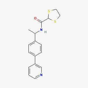 molecular formula C17H18N2OS2 B7401648 N-[1-(4-pyridin-3-ylphenyl)ethyl]-1,3-dithiolane-2-carboxamide 
