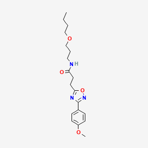 molecular formula C19H27N3O4 B7401809 N-(3-butoxypropyl)-3-[3-(4-methoxyphenyl)-1,2,4-oxadiazol-5-yl]propanamide 