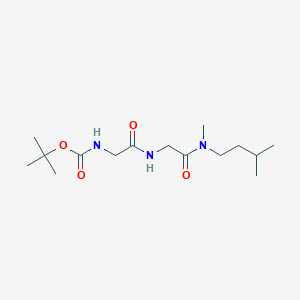 molecular formula C15H29N3O4 B7401856 tert-butyl N-[2-[[2-[methyl(3-methylbutyl)amino]-2-oxoethyl]amino]-2-oxoethyl]carbamate 