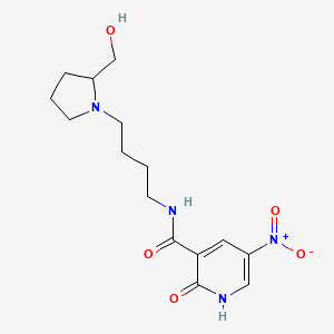 molecular formula C15H22N4O5 B7401857 N-[4-[2-(hydroxymethyl)pyrrolidin-1-yl]butyl]-5-nitro-2-oxo-1H-pyridine-3-carboxamide 