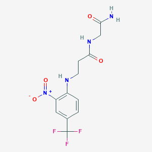 molecular formula C12H13F3N4O4 B7401939 N-(2-amino-2-oxoethyl)-3-[2-nitro-4-(trifluoromethyl)anilino]propanamide 