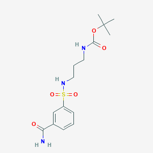 molecular formula C15H23N3O5S B7401949 tert-butyl N-[3-[(3-carbamoylphenyl)sulfonylamino]propyl]carbamate 