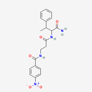 molecular formula C20H22N4O5 B7401964 N-[3-[(1-amino-1-oxo-3-phenylbutan-2-yl)amino]-3-oxopropyl]-4-nitrobenzamide 
