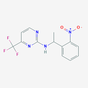 molecular formula C13H11F3N4O2 B7402132 N-[1-(2-nitrophenyl)ethyl]-4-(trifluoromethyl)pyrimidin-2-amine 