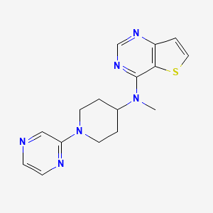 molecular formula C16H18N6S B7402186 N-methyl-N-(1-pyrazin-2-ylpiperidin-4-yl)thieno[3,2-d]pyrimidin-4-amine 