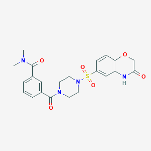 molecular formula C22H24N4O6S B7402218 N,N-dimethyl-3-[4-[(3-oxo-4H-1,4-benzoxazin-6-yl)sulfonyl]piperazine-1-carbonyl]benzamide 